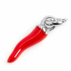 Charm acciaio corno rosso