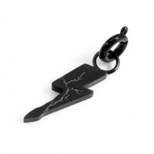 Charm acciaio pvd nero satinato black oil fulmine