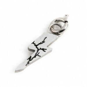 Charm acciaio satinato con black oil fulmine