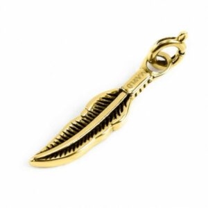 Charm oro pvd con black oil piuma