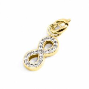 Charm oro pvd strass bianchi infinito