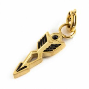 Charm pvd oro satinato black oil freccia cristallo nero