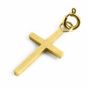 Charm pvd oro satinato croce