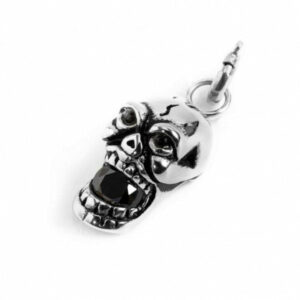 Charm teschio acciaio con black oil