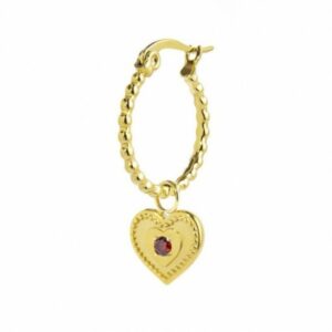 Mono orecchino cerchietto con cuore